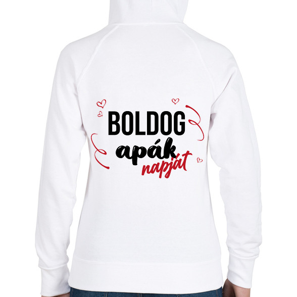 Boldog Apák napját-Női kapucnis pulóver