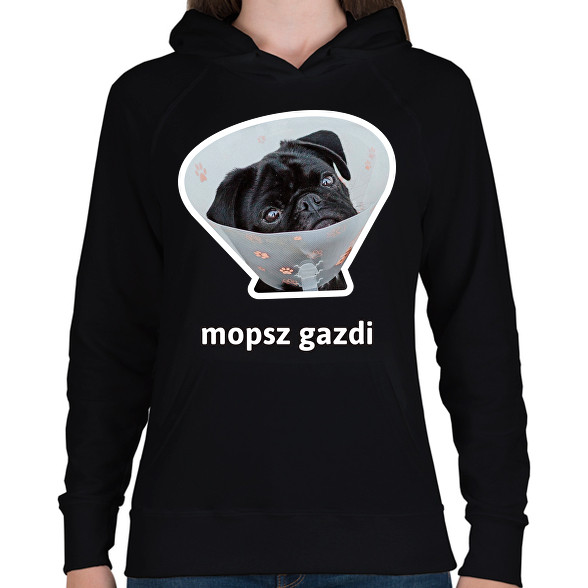 mopsz gazdi 5-Női kapucnis pulóver