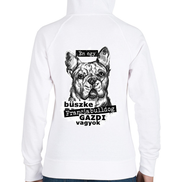 Bulldog gazdi-Női kapucnis pulóver