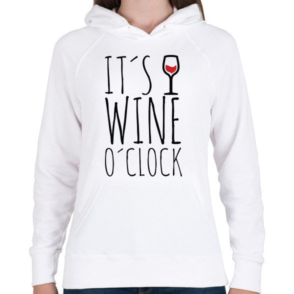 Wine o'clock-Női kapucnis pulóver