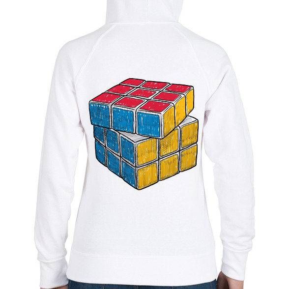 Rubik kocka -Női kapucnis pulóver