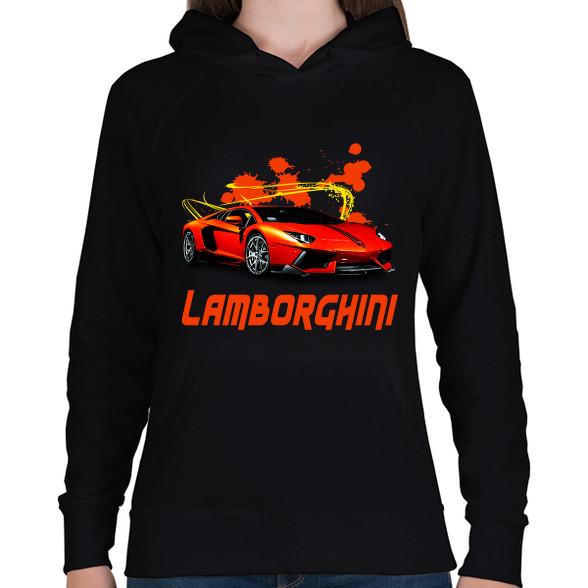 orange Lamborghini-Női kapucnis pulóver