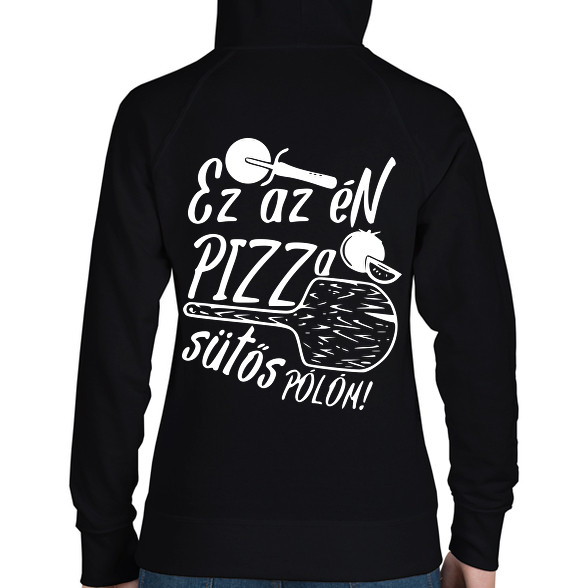 Pizza sütős pólóm-Női kapucnis pulóver