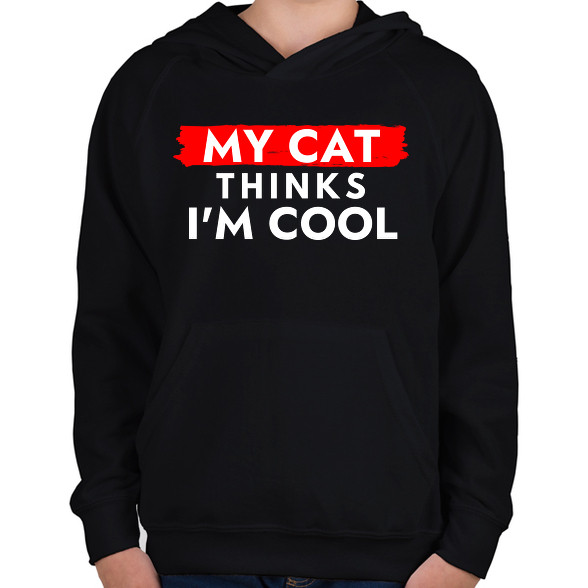 My cat thinks I'm Cool-Gyerek kapucnis pulóver