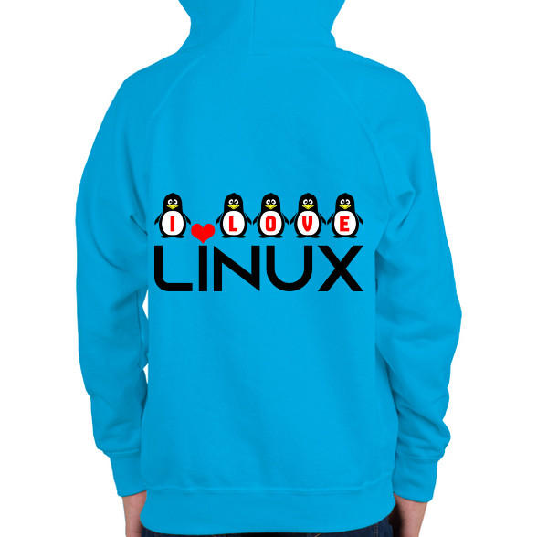 I love linux-Gyerek kapucnis pulóver