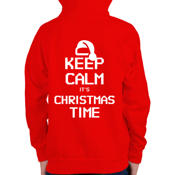 KEEP CALM ITS CHRISTMAS TIME-Gyerek kapucnis pulóver