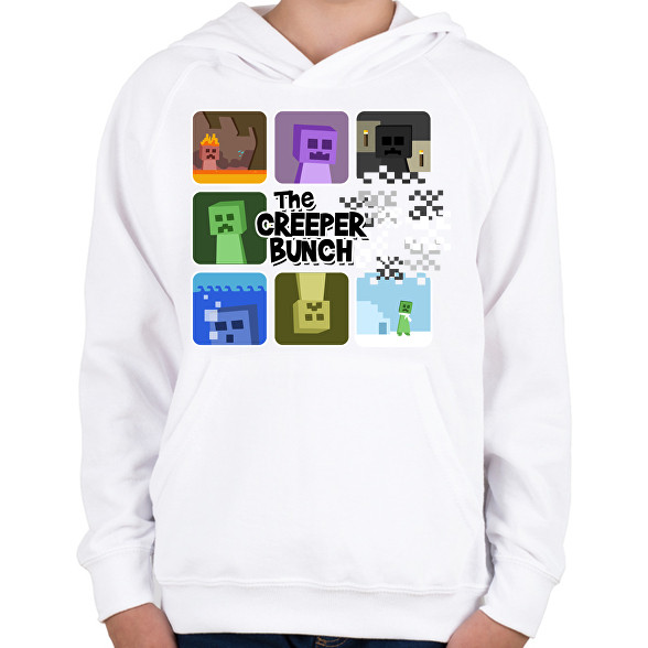 Minecraft Creeper-Gyerek kapucnis pulóver