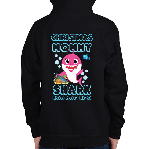 Christmas Mommy Shark-Gyerek kapucnis pulóver