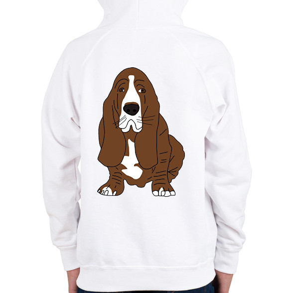 Basset hound-Gyerek kapucnis pulóver