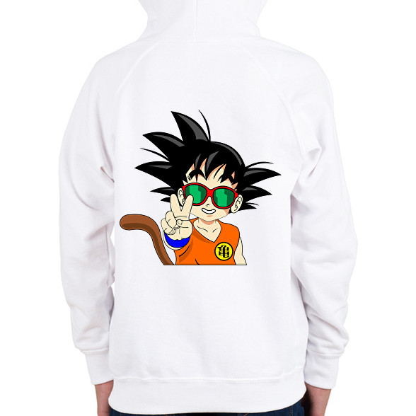 Goku szemüvegben -Gyerek kapucnis pulóver