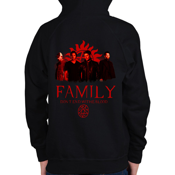 SUPERNATURAL FAMILY RED-Gyerek kapucnis pulóver