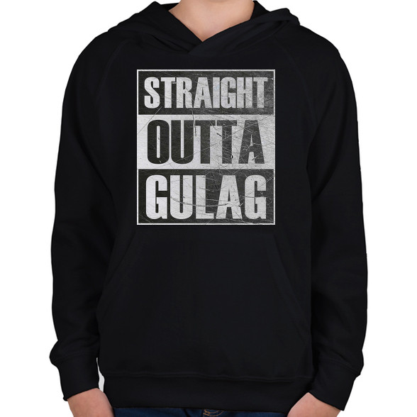 Straight Outta Gulag-Gyerek kapucnis pulóver