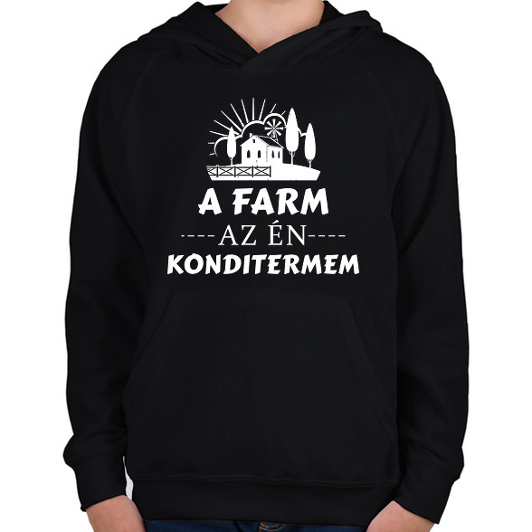 A farm az én konditermem-Gyerek kapucnis pulóver