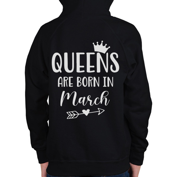 QUEENS are born in March-Gyerek kapucnis pulóver