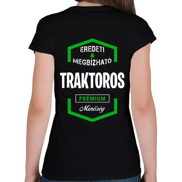 Traktoros prémium minőség-Női V-nyakú póló