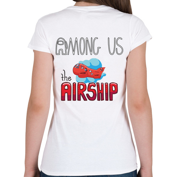 Among us airship-Női V-nyakú póló