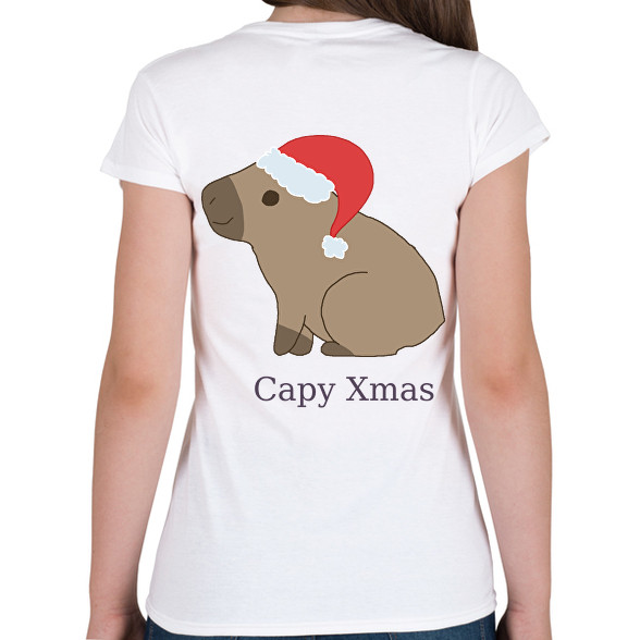 capybara család - mikulás-Női V-nyakú póló