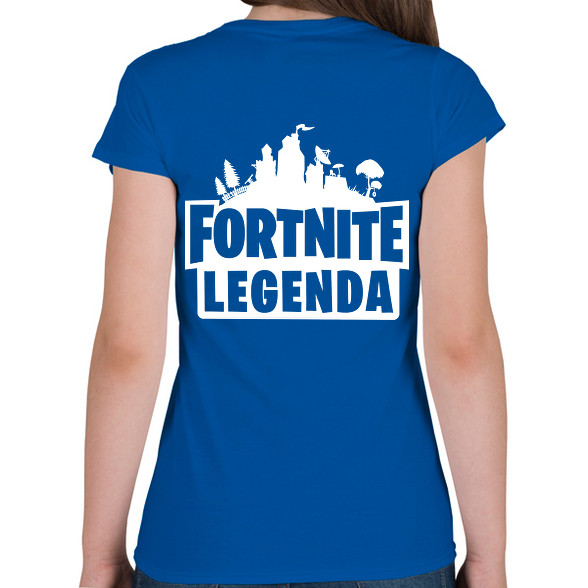 Fortnite Legenda - Fehér-Női V-nyakú póló