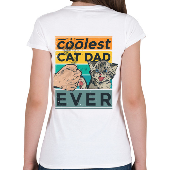 Coolest Cat Dad Ever-Női V-nyakú póló