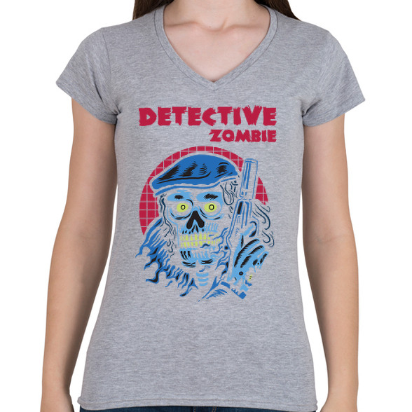 Detektív zombi-Női V-nyakú póló