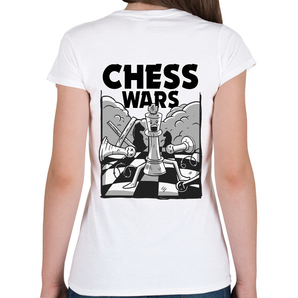 Sakk - chess wars-Női V-nyakú póló