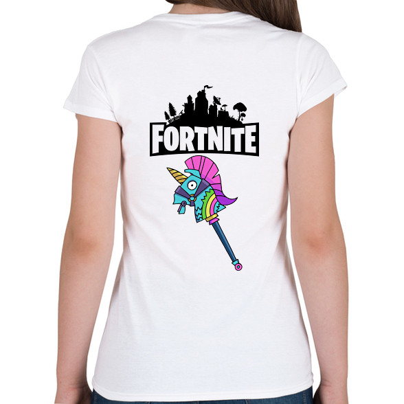 Fortnite Egyszarvú csákány-Női V-nyakú póló