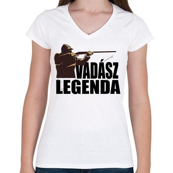 Vadász Legenda-Női V-nyakú póló