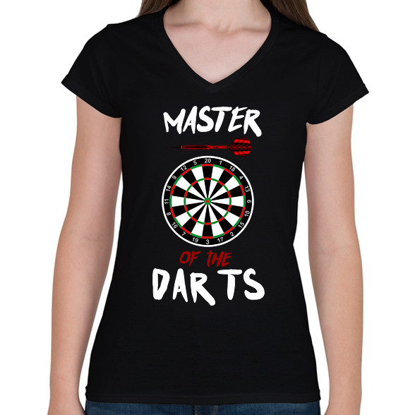 Master of the dart-Női V-nyakú póló