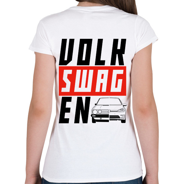 VOLK-SWAG-EN-Női V-nyakú póló