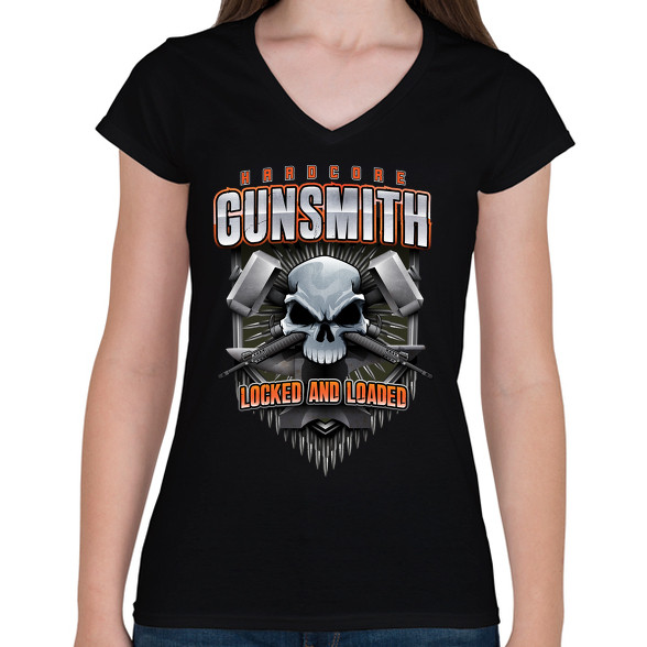 Gunsmith-Női V-nyakú póló