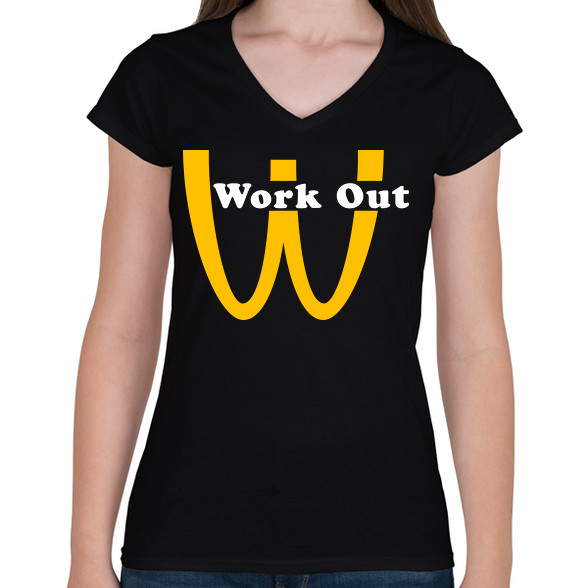 McDonalds Work Out-Női V-nyakú póló