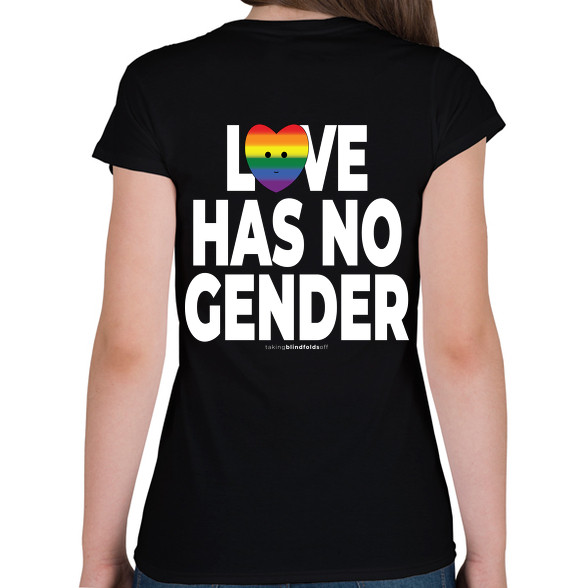 Love has no gender - humanista grafika - LMBT / LMBTQI (126)-Női V-nyakú póló