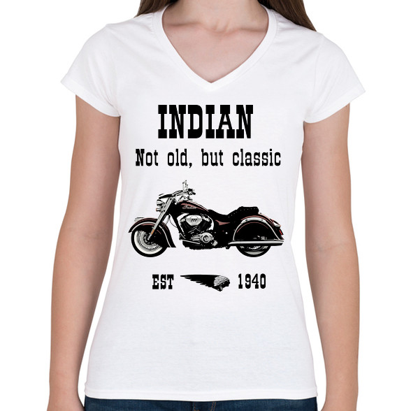 INDIAN MOTORCYCLE-Női V-nyakú póló