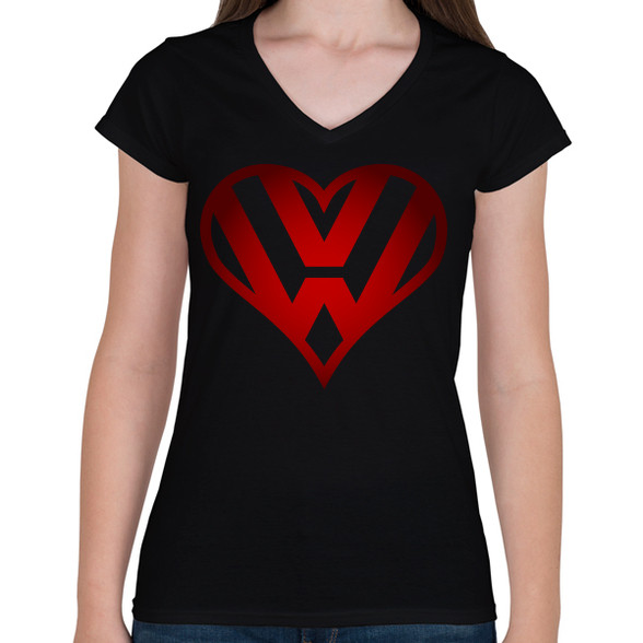 Volkswagen szerelem-Női V-nyakú póló