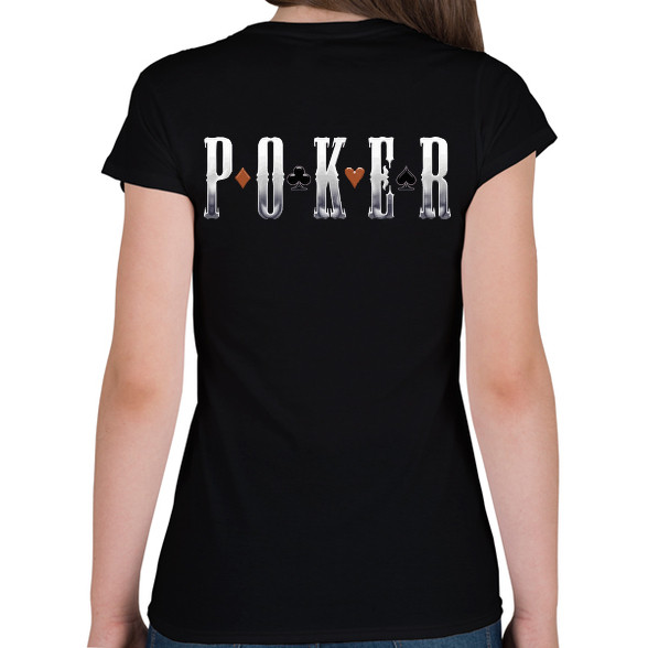 Poker-Női V-nyakú póló