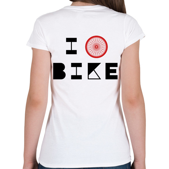 I love bike (black)-Női V-nyakú póló