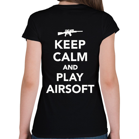 Keep calm and airsoft!-Női V-nyakú póló