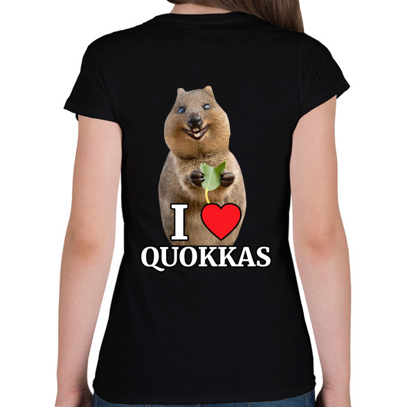 I love quakkas!-Női V-nyakú póló