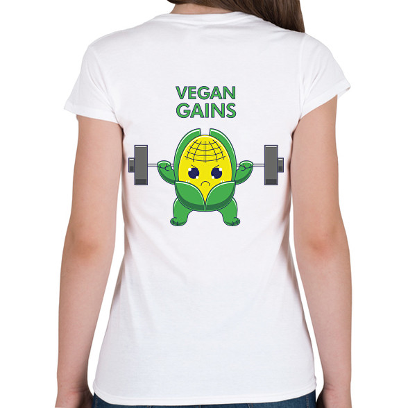 Vegan Gains-Női V-nyakú póló