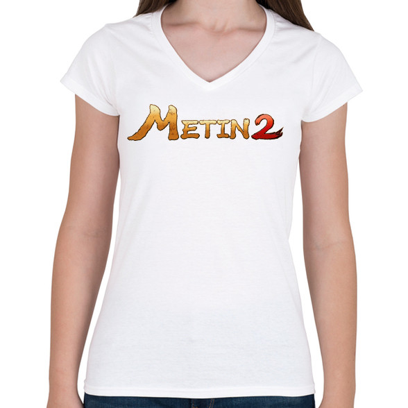 Metin2 logo-Női V-nyakú póló