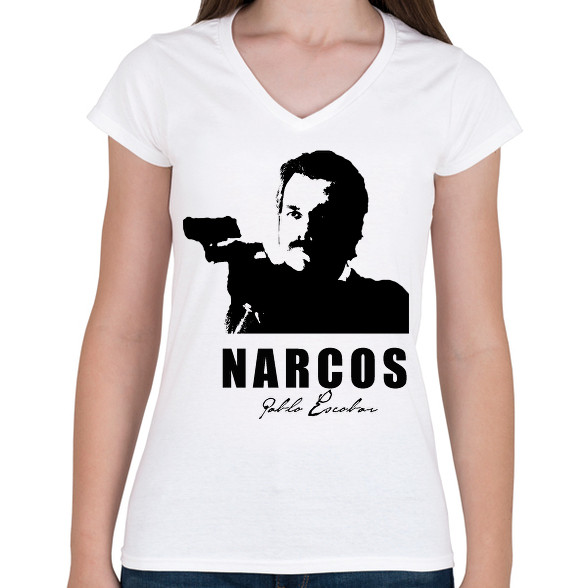 Narcos-Női V-nyakú póló