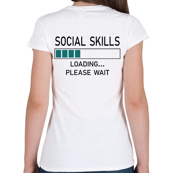 Social skills (black)-Női V-nyakú póló