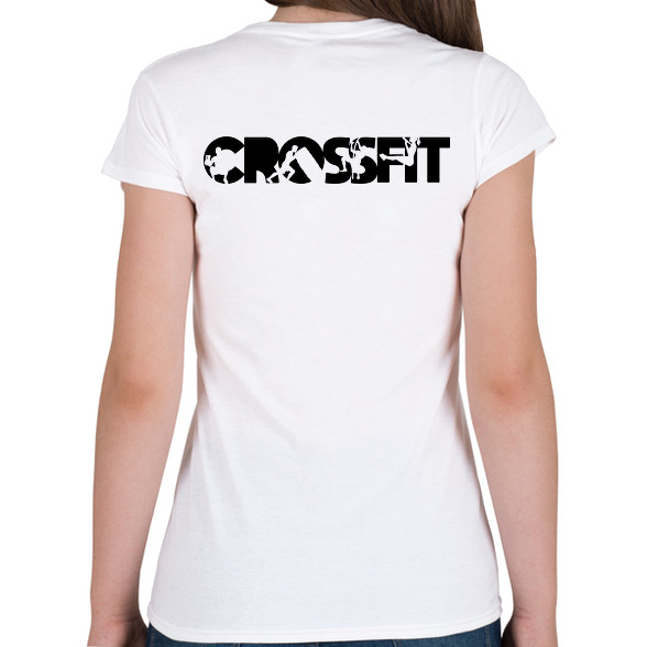 Crossfit fekete-Női V-nyakú póló