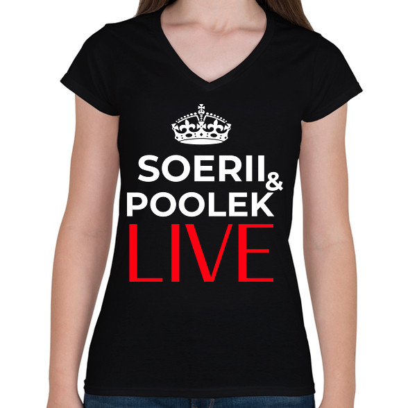 SOERII AND POOLEK LIVE-Női V-nyakú póló