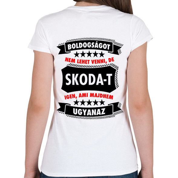 Boldogság = Skoda-Női V-nyakú póló