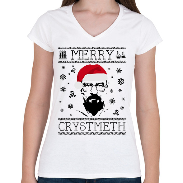 merry crystmeth-Női V-nyakú póló