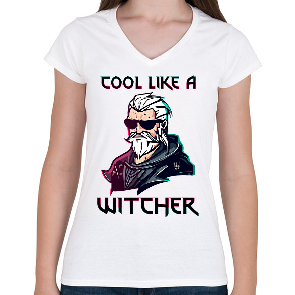 Witcher-Női V-nyakú póló