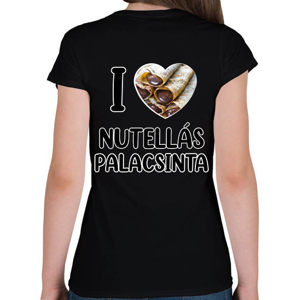 I love Nutellás palacsinta-Női V-nyakú póló