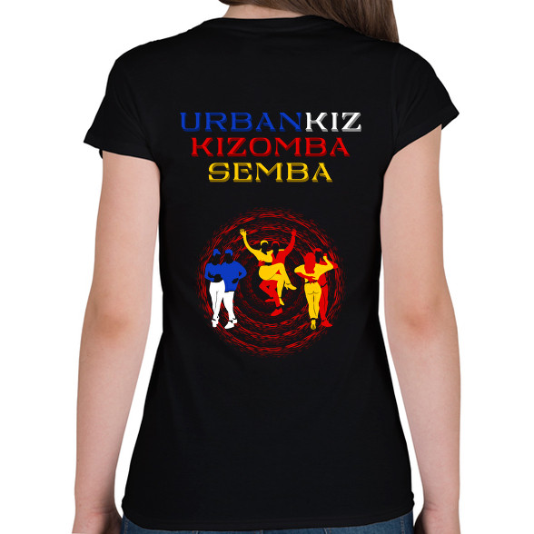 UrbanKiz Kizomba Semba táncos S0201-forBlack-Női V-nyakú póló