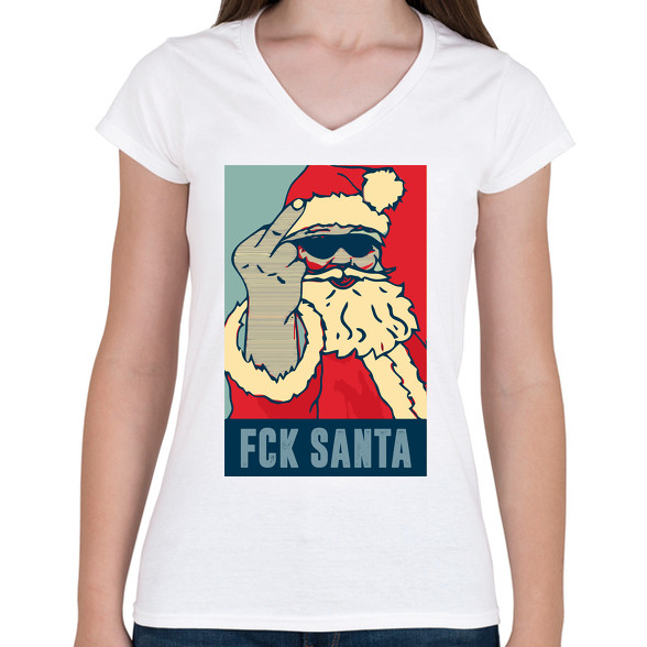 FCK SANTA-Női V-nyakú póló